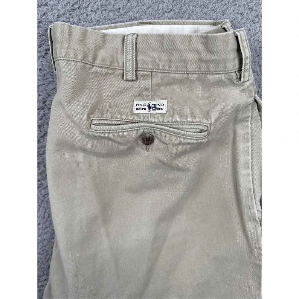 Polo Ralph Lauren Andrew Pants Mens 36x30‎ Khaki Pleated Classic Fit